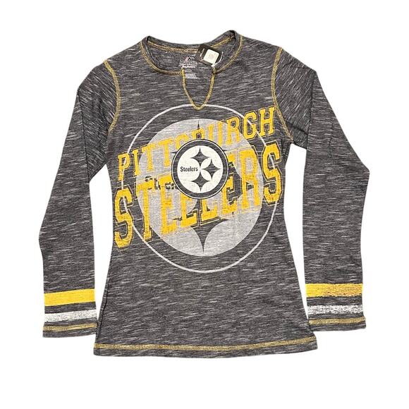 Magestic Tops - Pittsburgh Steelers Majestic NFL Long Sleeve V-Neck Shirt Women's, Size S NWOT